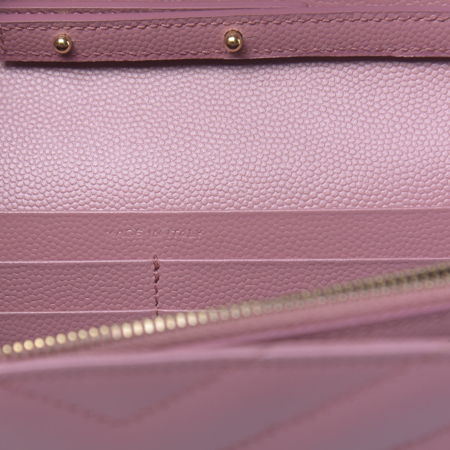 Saint Laurent Grain De Poudre Matelasse Chevron Monogram Chain Wallet Tender Pink 7 of 12