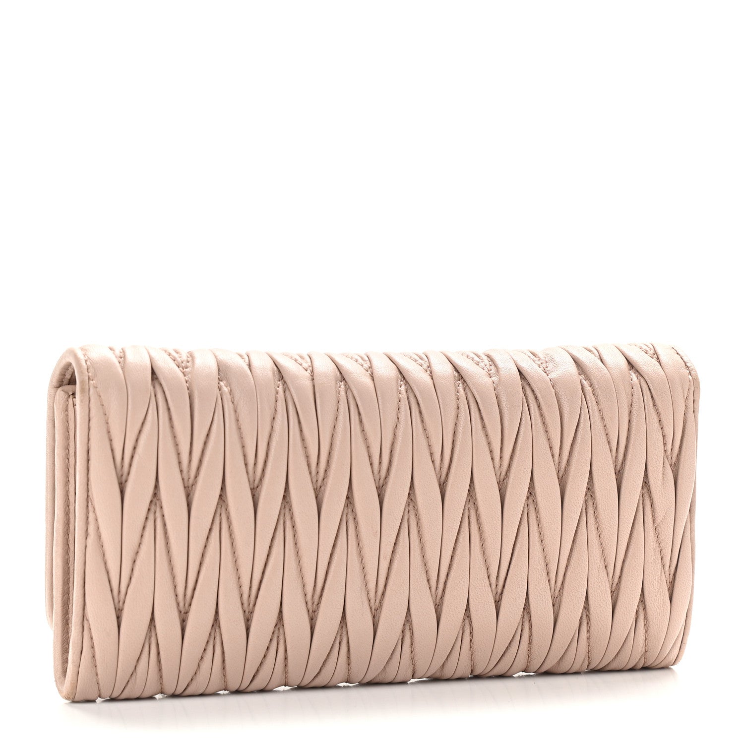 Miu Miu Nappa Matelasse Flap Wallet Cammeo 4 of 8