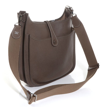 Hermes Taurillon Clemence Evelyne III PM Etoupe 3 of 16
