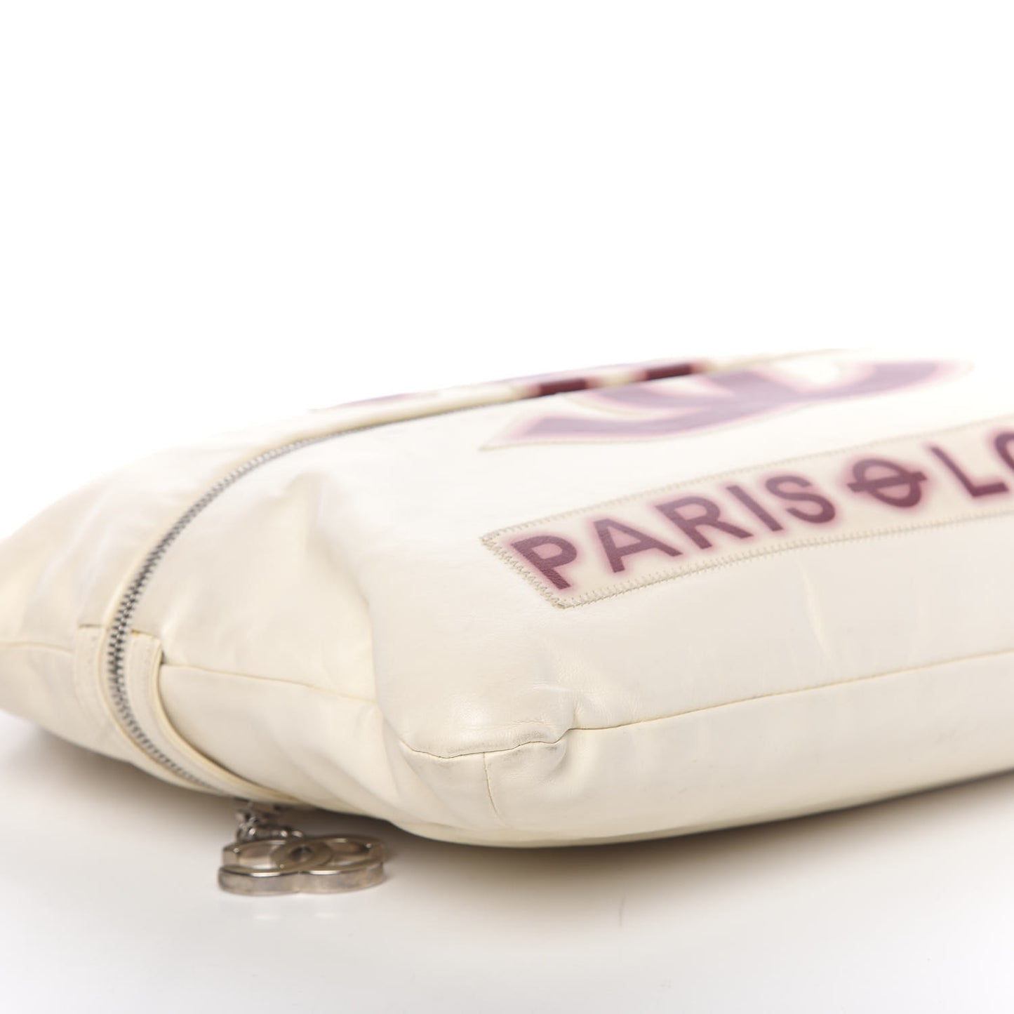 Calfskin Large Expandable Paris London Tote Bag White