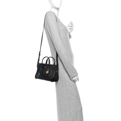 Alexander McQueen Pebbled Calfskin Mini Skull Padlock Zip Around Tote Black 2 of 9