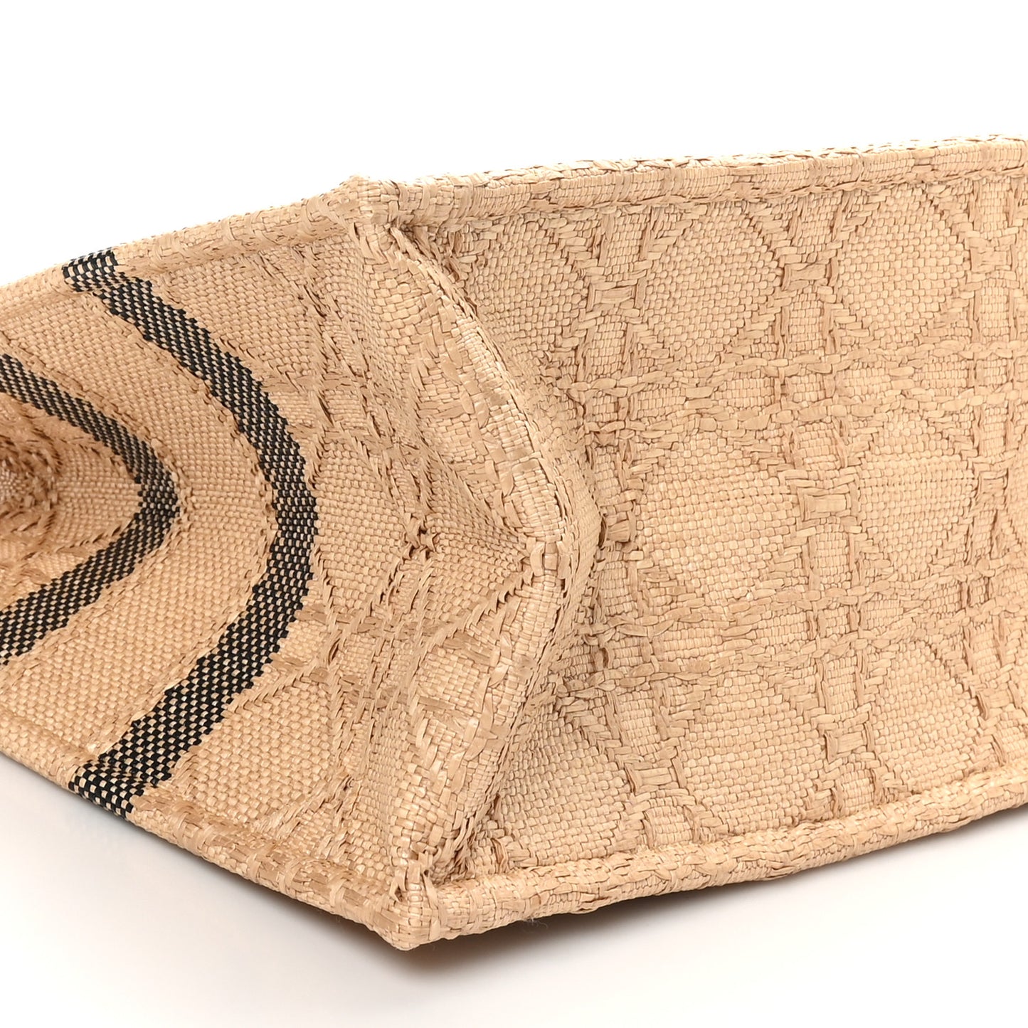 Raffia Cannage Medium Book Tote Natural