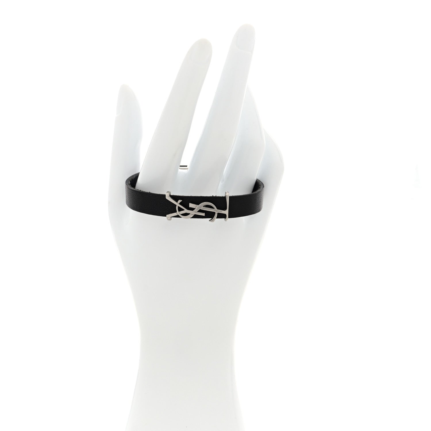 Saint Laurent Calfskin Opyum Bracelet Black 2 of 4