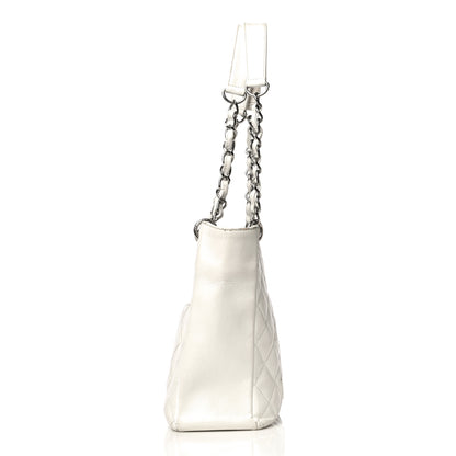 Chanel Caviar Quilted Petit Shopping Tote PST White 13 of 38