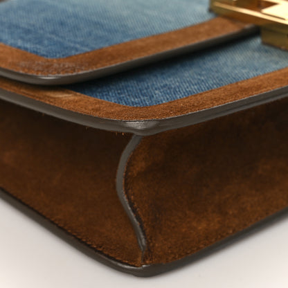 Saint Laurent Denim Carre Satchel Dusty Blue Dark Land 7 of 10