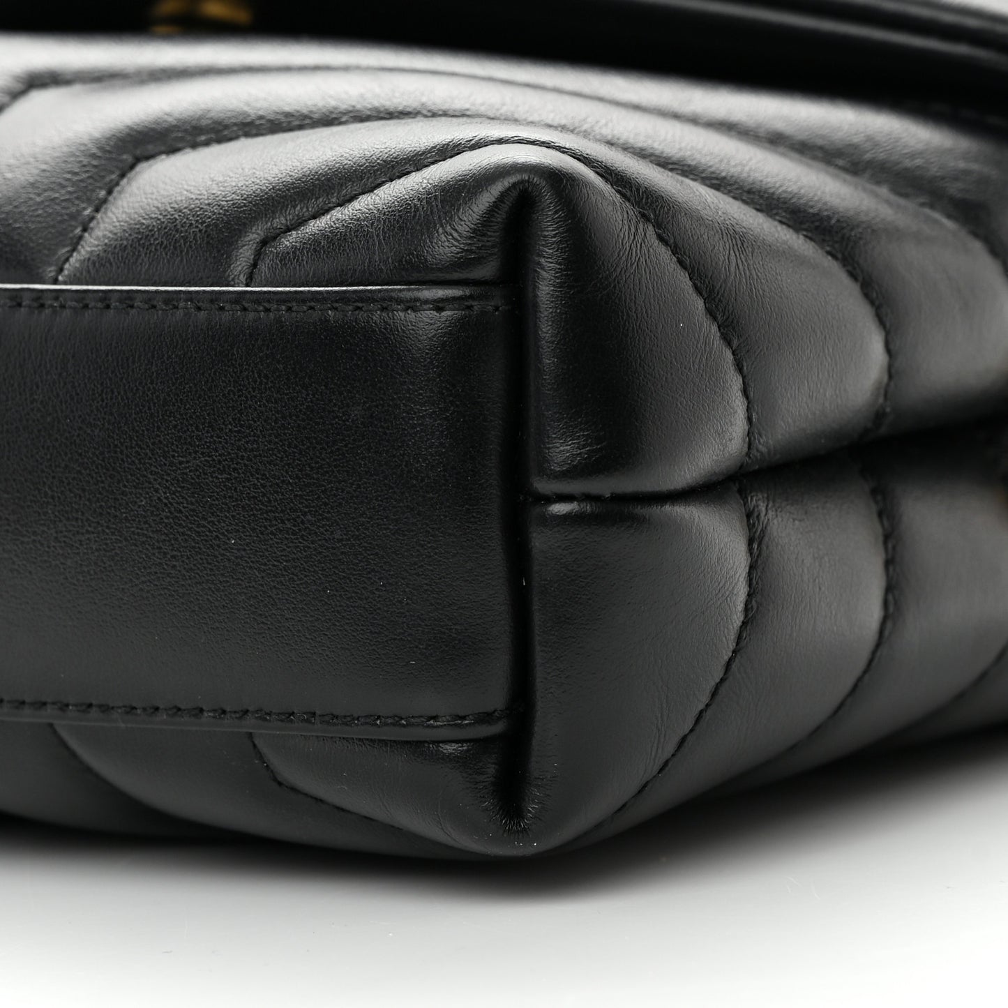 Calfskin Y Quilted Monogram Toy Loulou Crossbody Bag Black