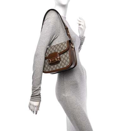 Gucci GG Supreme Monogram Horsebit 1955 Shoulder Bag Beige Brown Sugar 2 of 10
