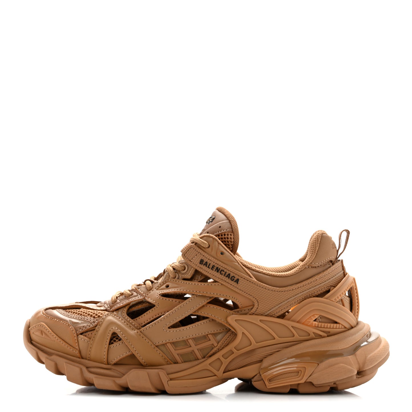 Rubber Mesh Monocolor Clear Sole Womens Track.2 Open Sneakers 40 Light Brown