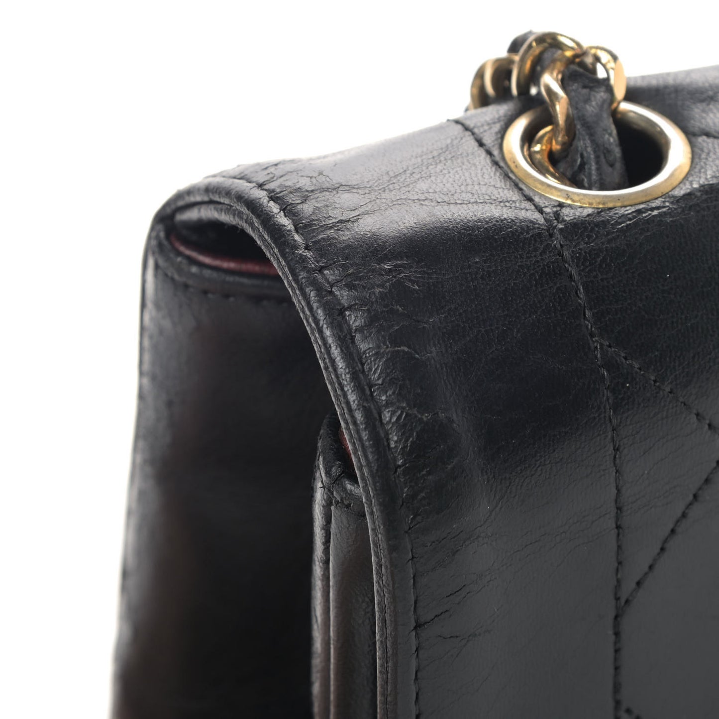 Lambskin Quilted Medium Single Flap Black