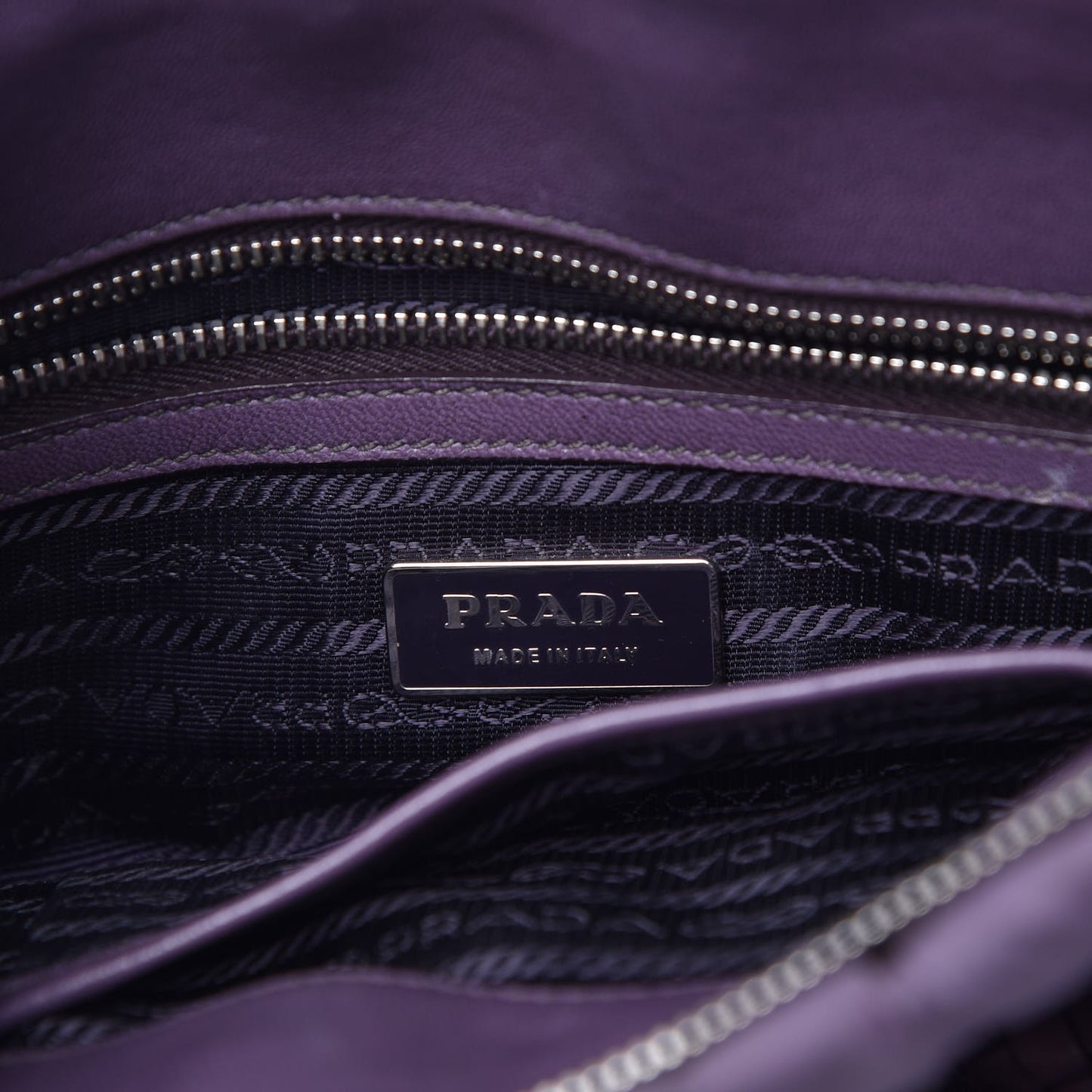 Tessuto Nylon Gaufre Shopping Satchel Viola