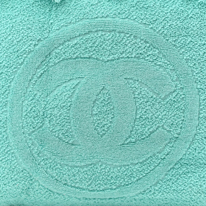 Chanel Terry Cotton CC Beach Tote Turquoise 8 of 10