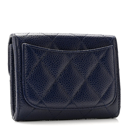 Chanel Caviar Quilted Flap Card Holder Wallet Navy 3 of 11
