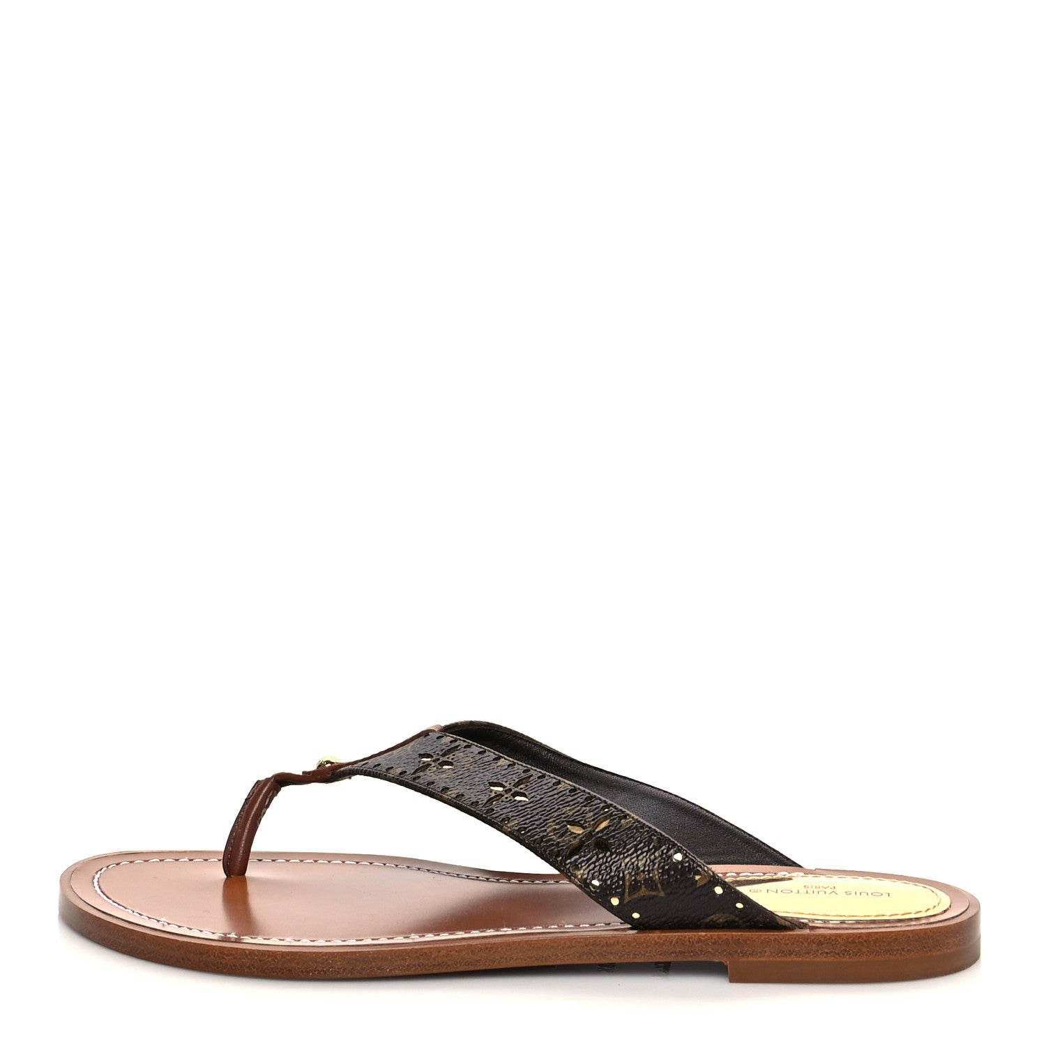 Louis Vuitton Monogram Sunny Flat Thong Sandals 38.5 Brown 1 of 10