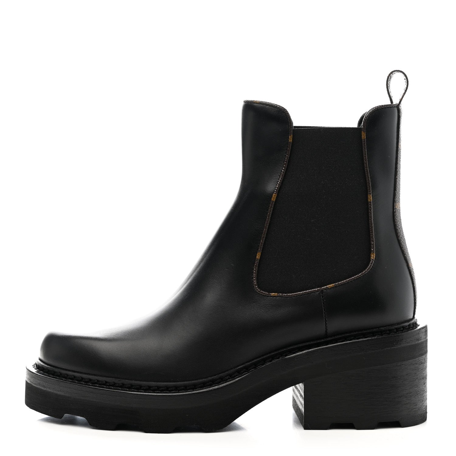 Louis Vuitton Calfskin Monogram Beaubourg Ankle Boots 38 Black 1 of 9