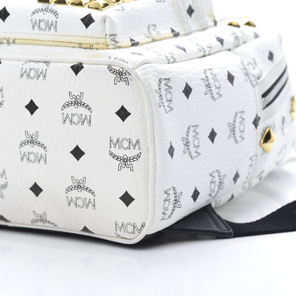 MCM Visetos Studded Small Stark M Backpack White 10 of 16