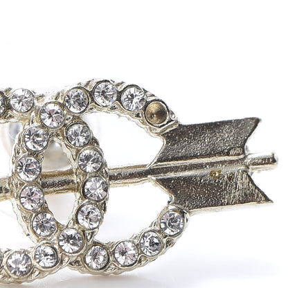 Chanel Metal Crystal CC Arrow Earrings Gold 6 of 8