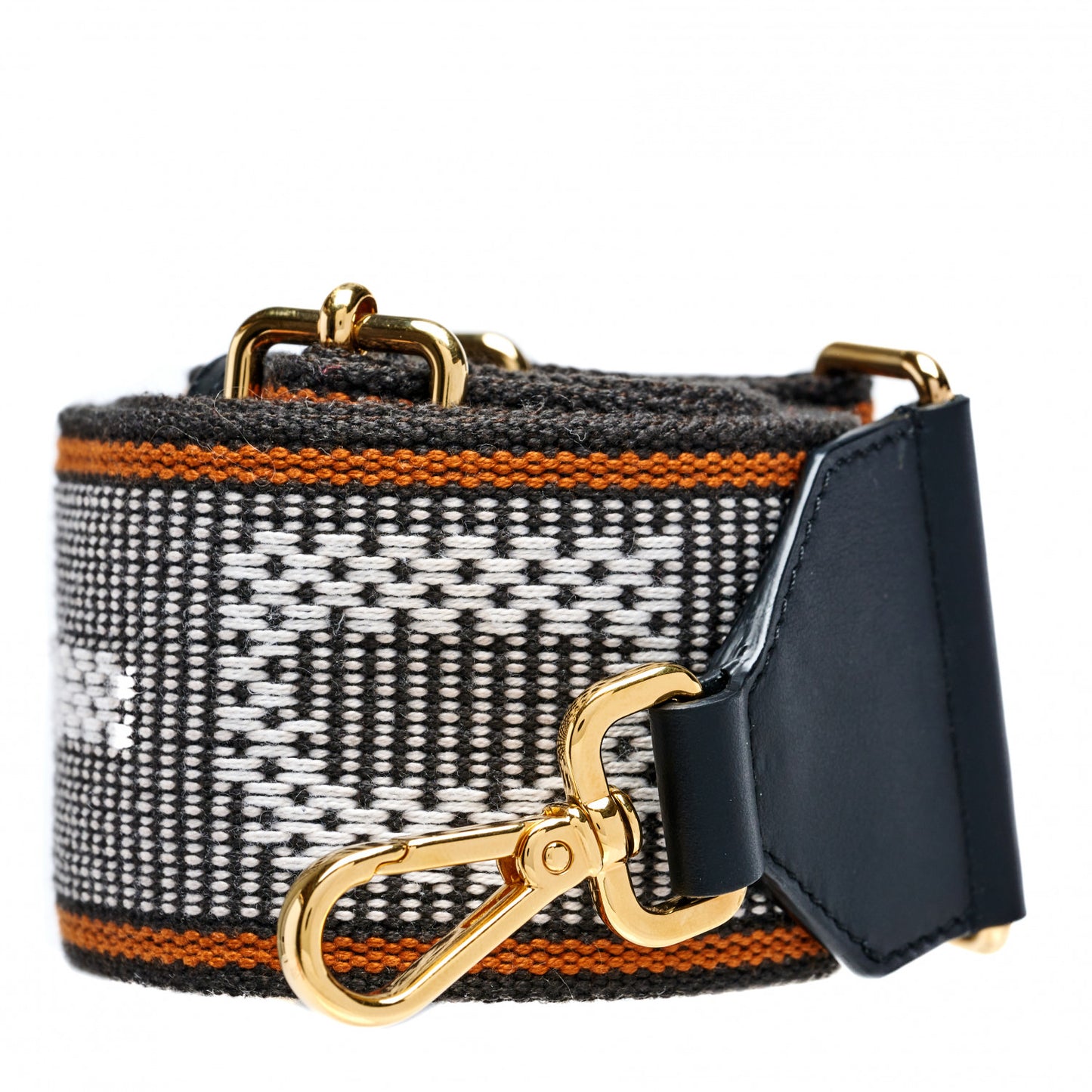 Cannete Ribbon Poly Vitello Century Logo Adjustable Strap You White Brandy Black