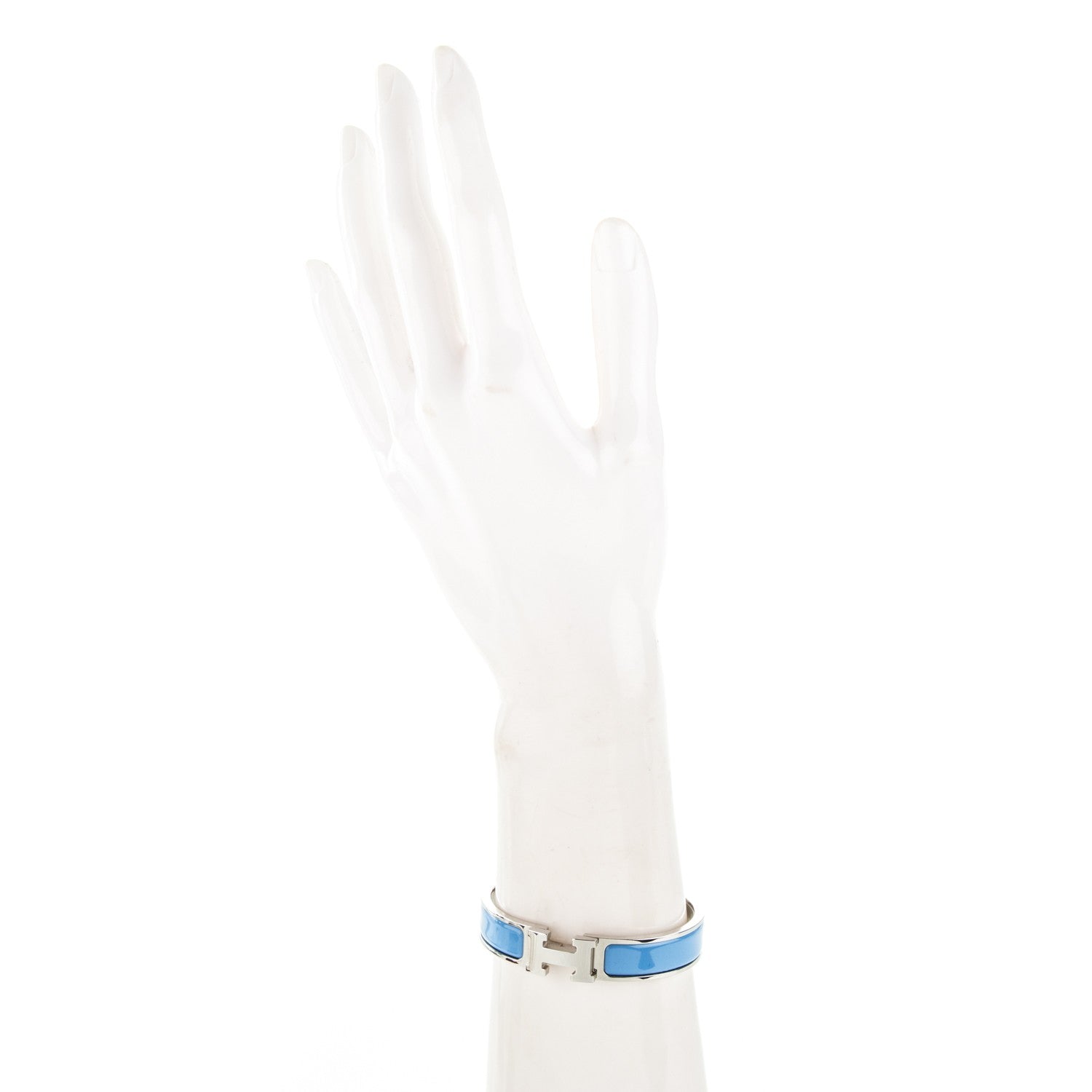 Hermes Enamel Narrow Clic Clac H Bracelet PM Bleu Cielo 2 of 4