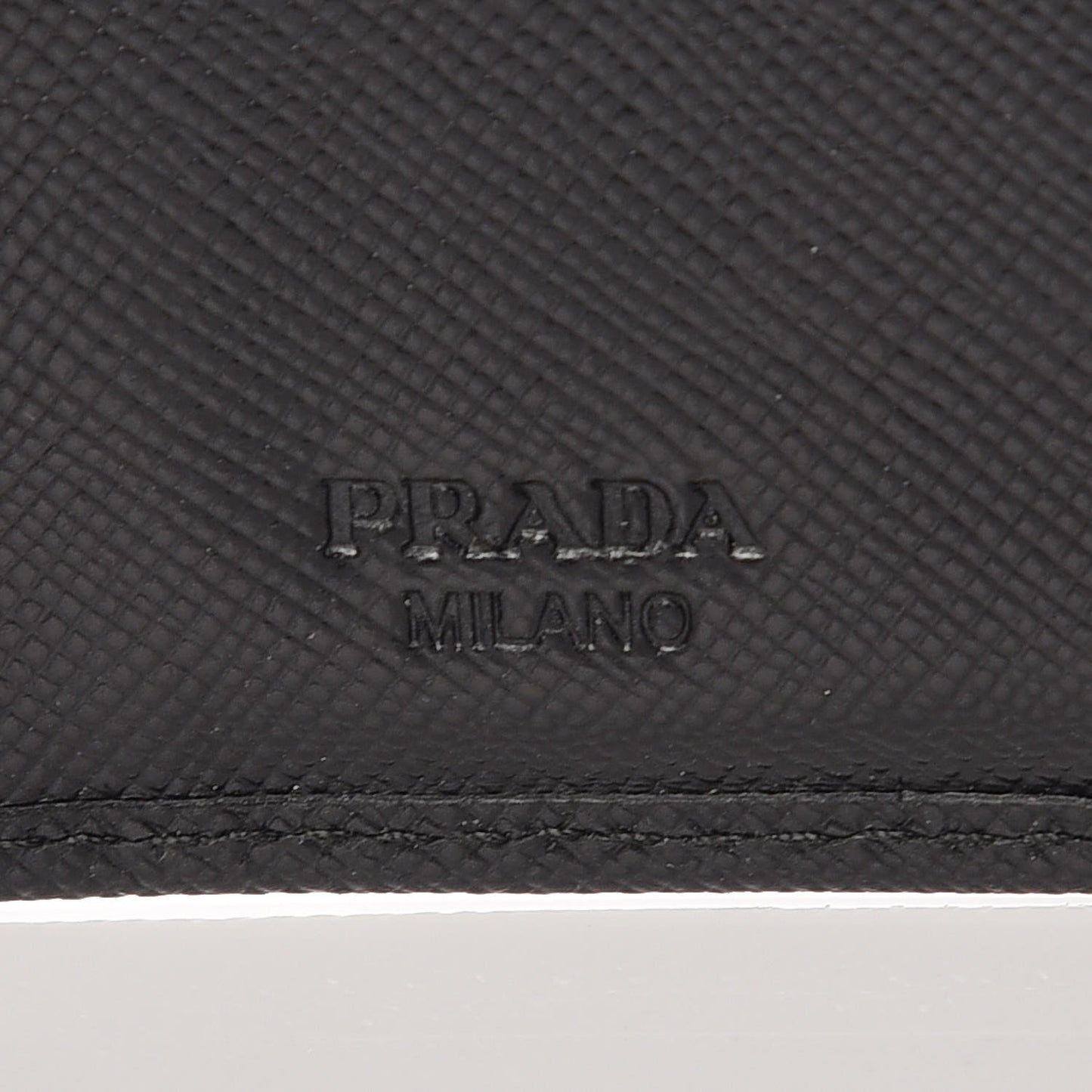 Saffiano Tri-Fold Compact Wallet Black