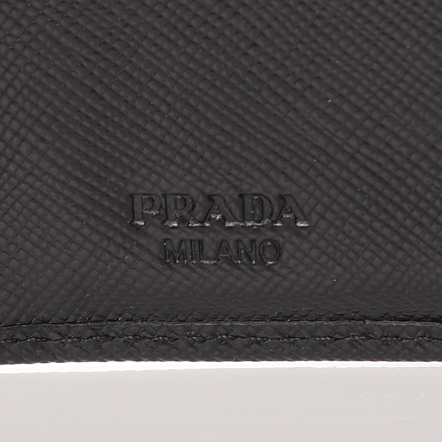Prada Saffiano Tri-Fold Compact Wallet Black 8 of 10