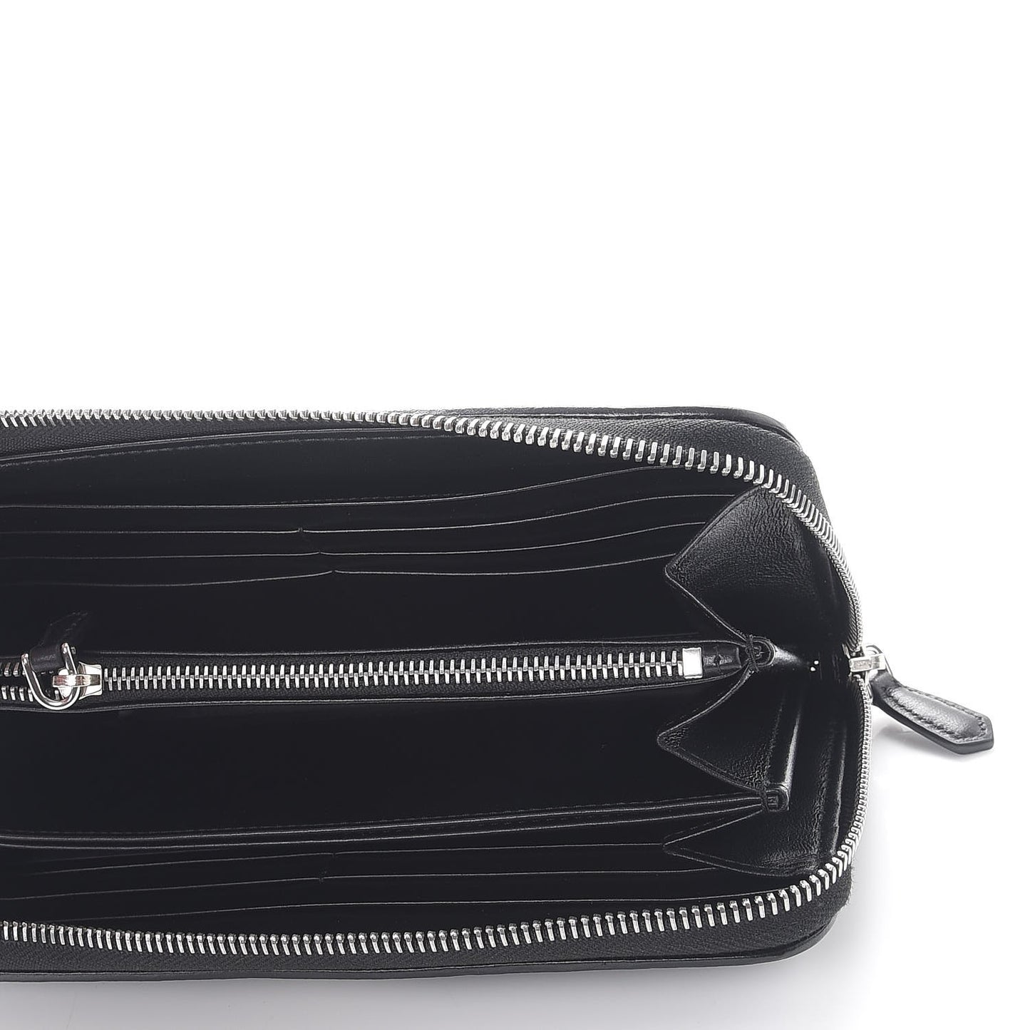 Soft Calfskin Diagramme Zip Around Wallet Black