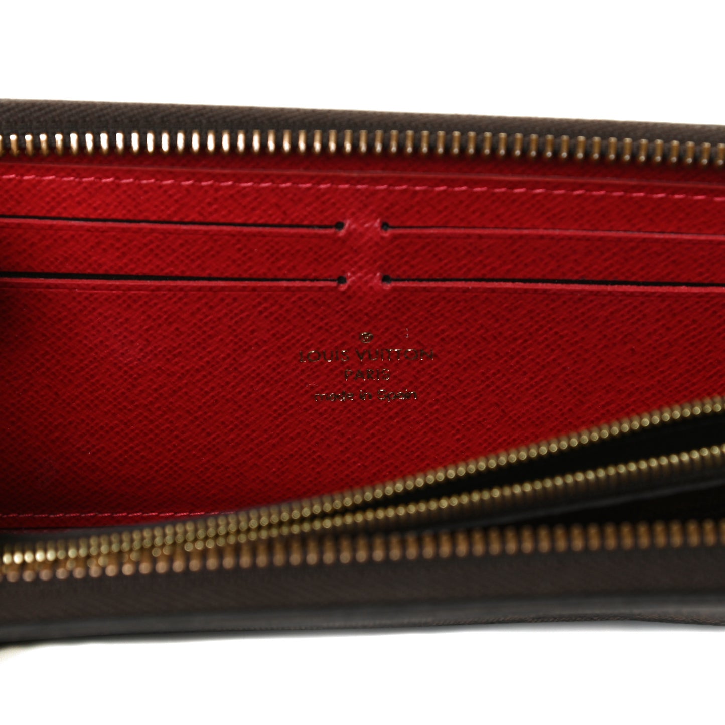 Damier Ebene Clemence Wallet Cherry