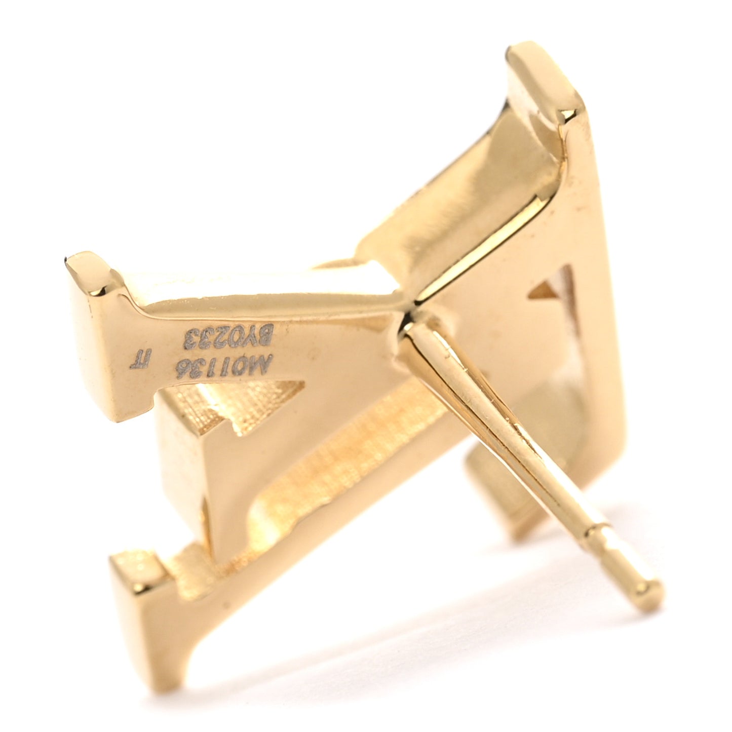 Metal Enamel LV Iconic Earrings Gold Pink