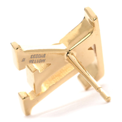 Louis Vuitton Metal Enamel LV Iconic Earrings Gold Pink 5 of 6