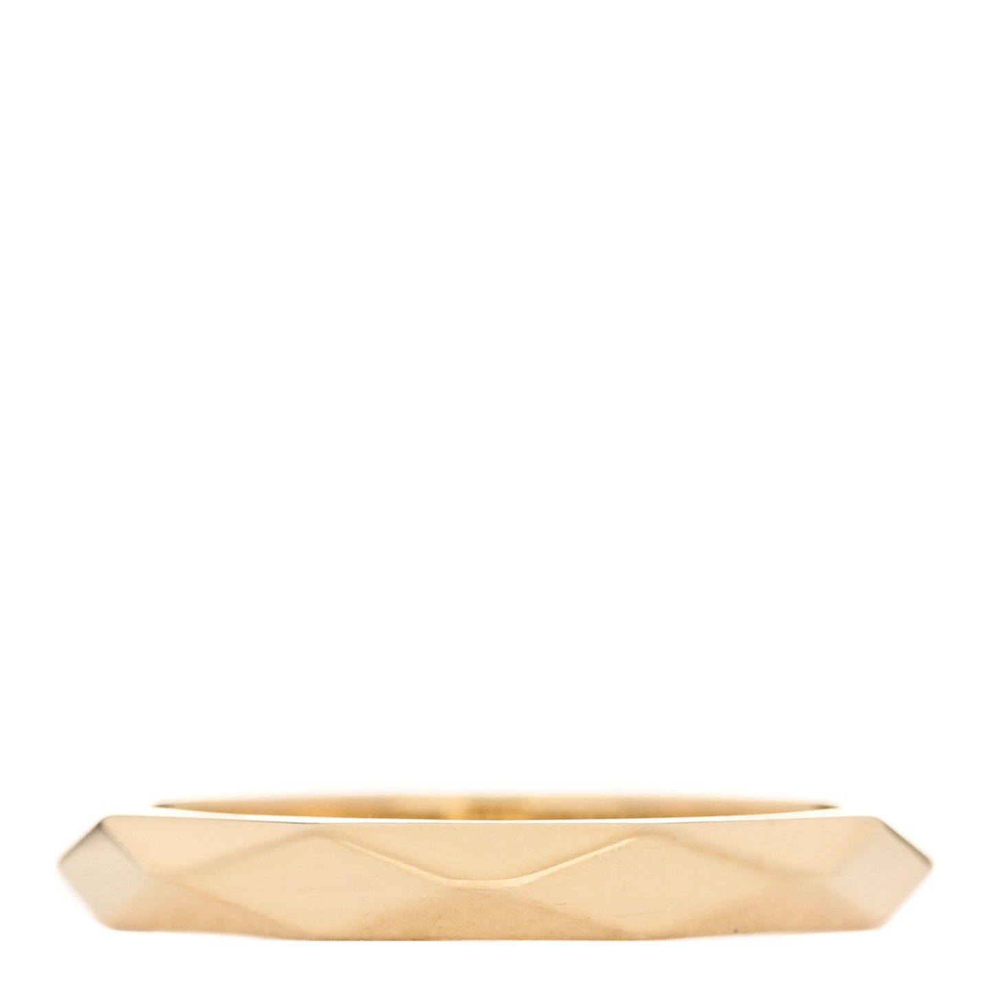 18K Yellow Gold Facette Wedding Band Ring 54 6.75