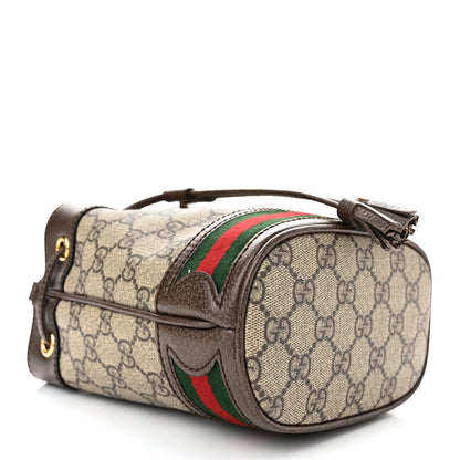 Gucci GG Supreme Monogram Web Mini Ophidia Bucket Bag Brown 4 of 11
