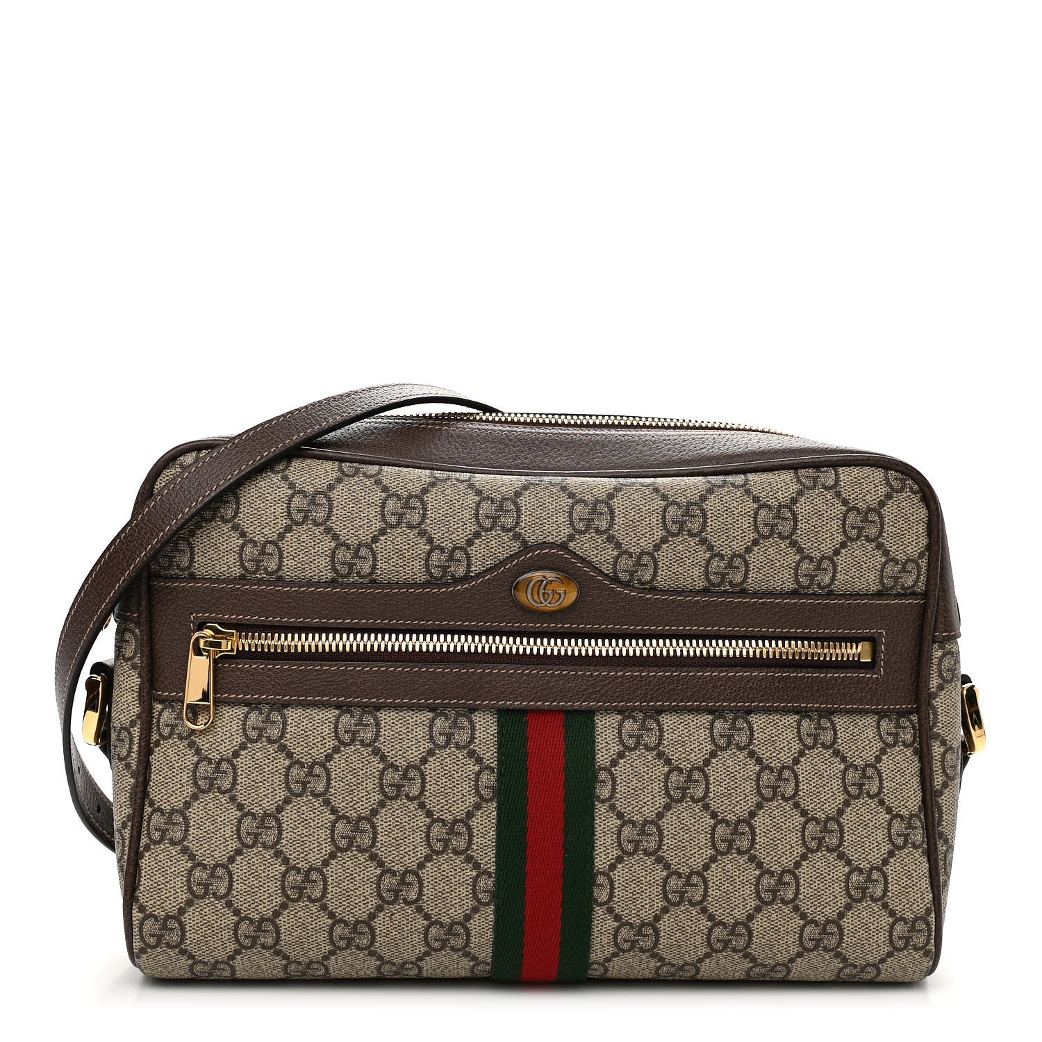 Gucci GG Supreme Monogram Web Small Ophidia Shoulder Bag Brown 2 of 22