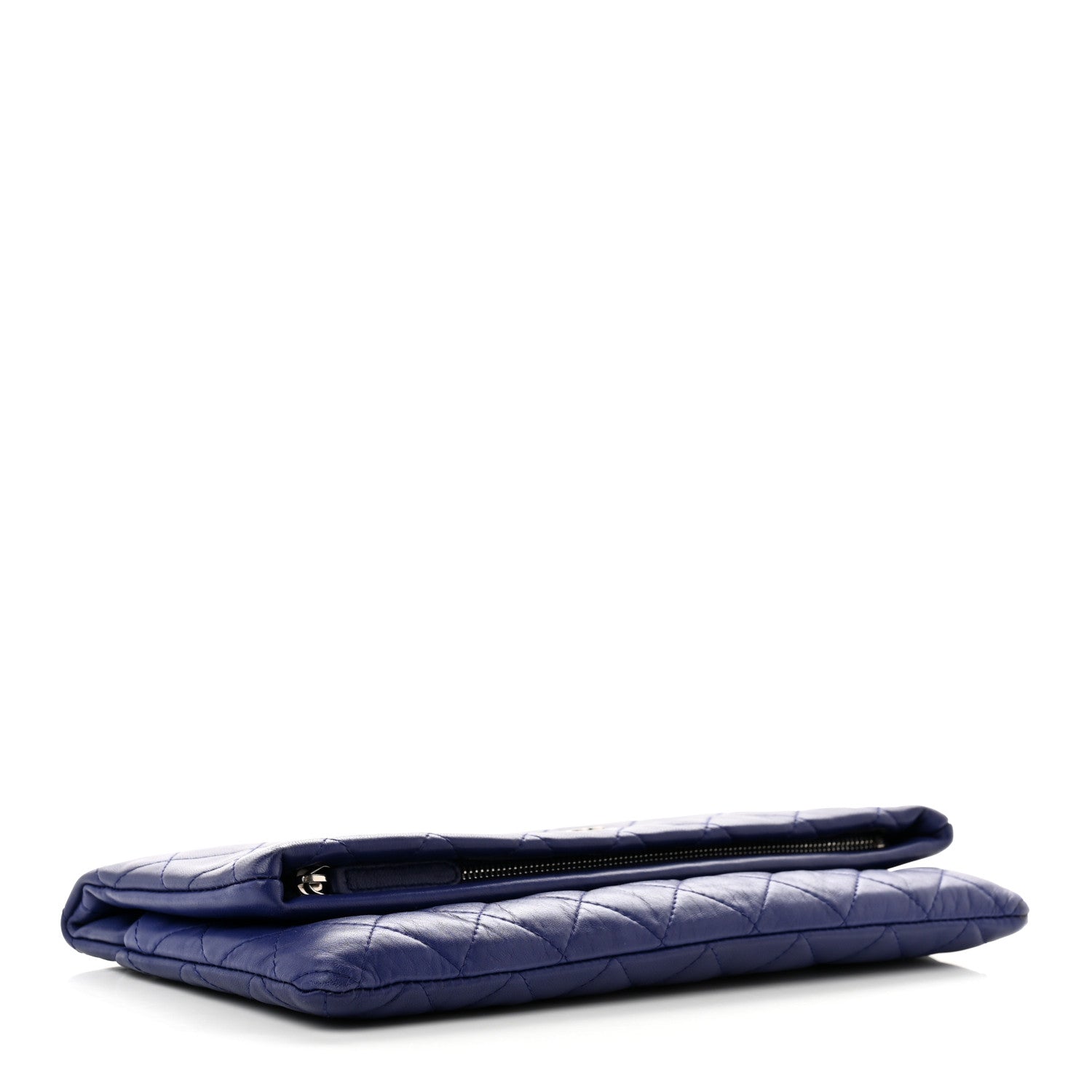 Chanel Lambskin Quilted CC Beauty Clutch Blue 4 of 7