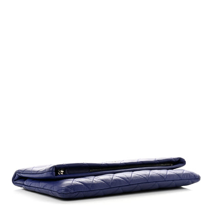 Chanel Lambskin Quilted CC Beauty Clutch Blue 4 of 7