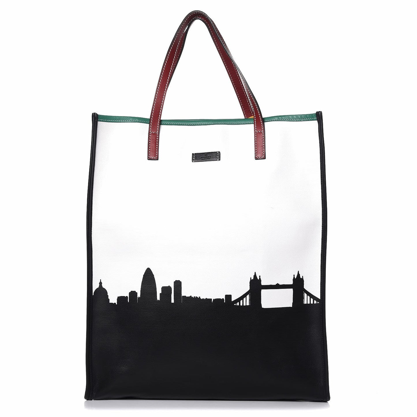 Canvas City Collection London Skyline Olympics Vertical Tote White