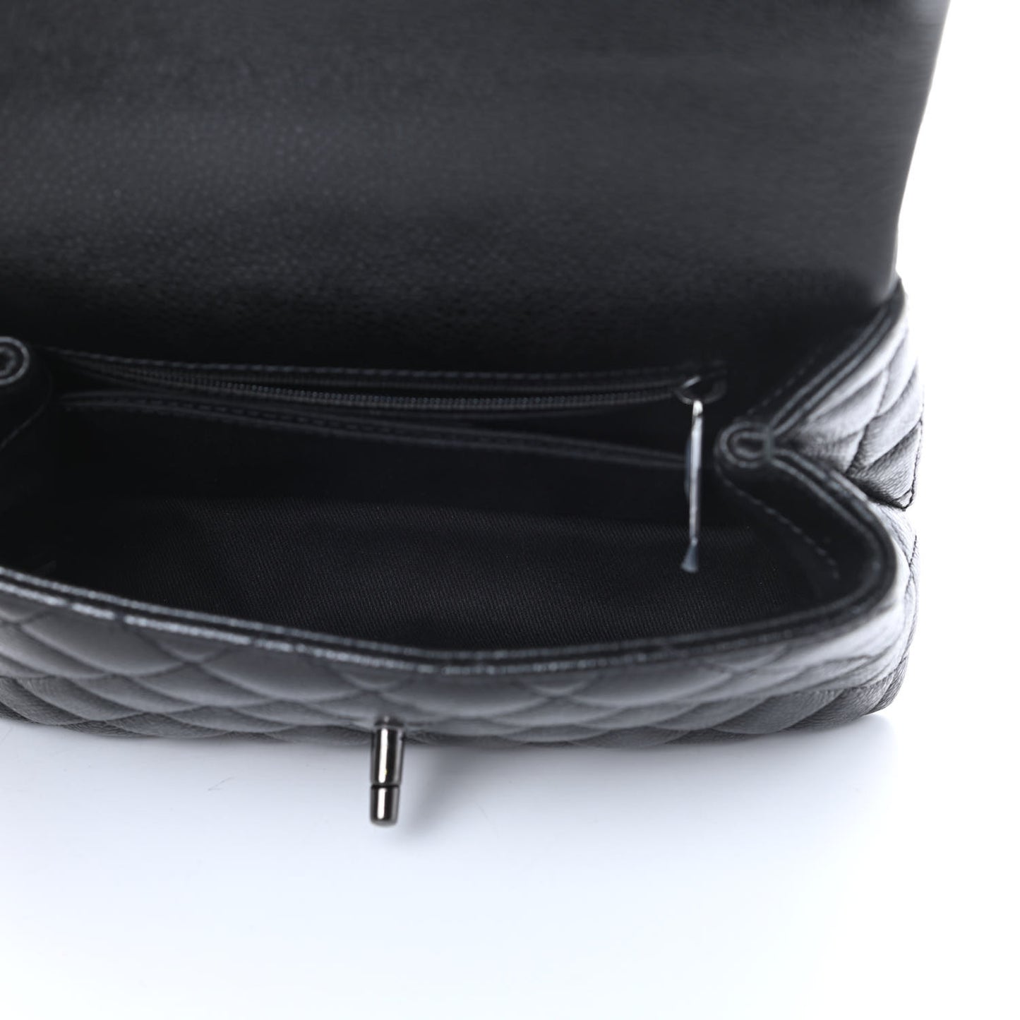 Caviar Quilted Mini Coco Handle Flap So Black