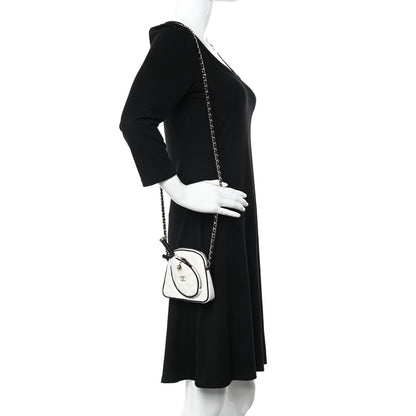 Chanel Canvas Calfskin Tennis Racket Mini Bag White Black 2 of 13