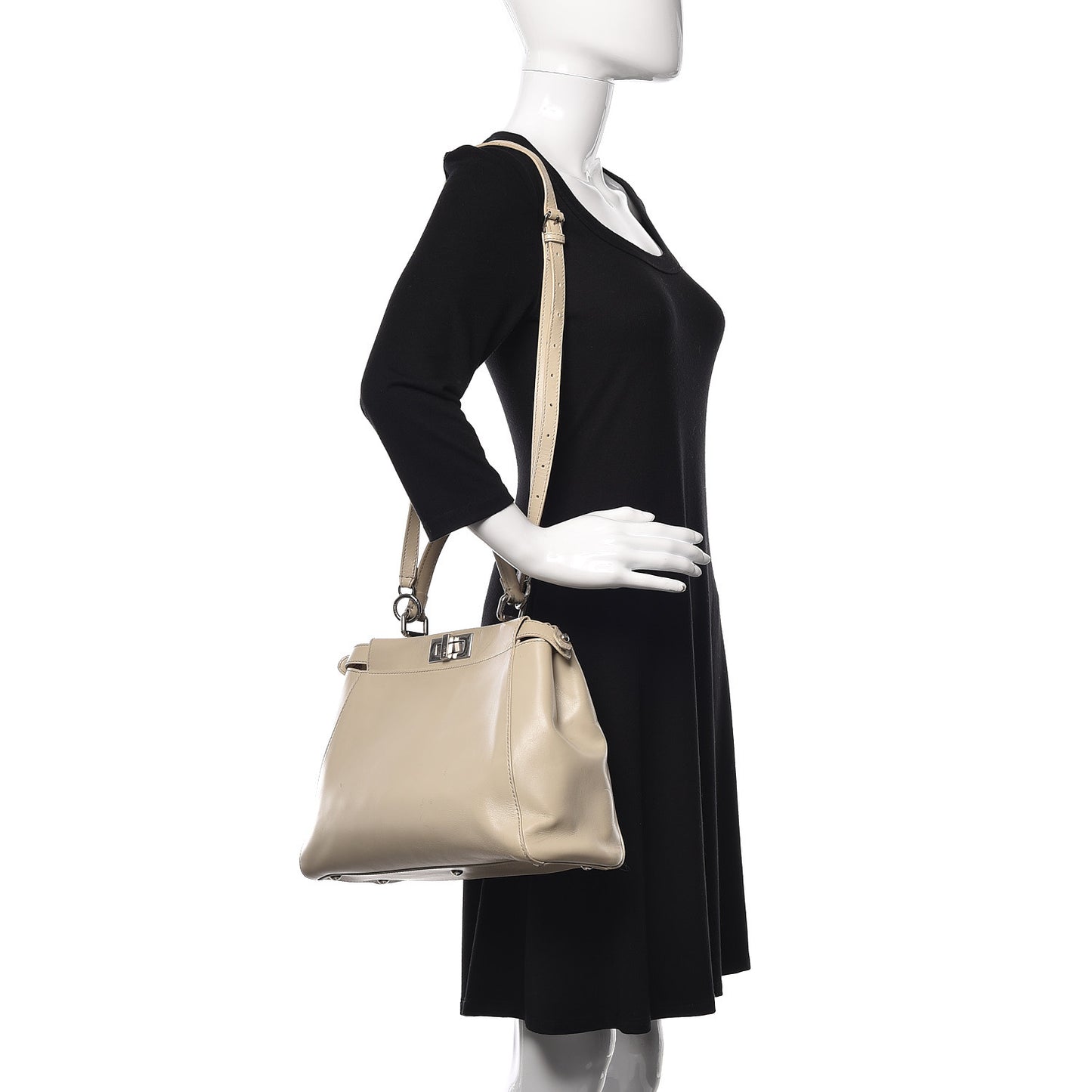 Vitello Morgan Shiny Nappa Medium Peekaboo Iconic Satchel Latte Azalea