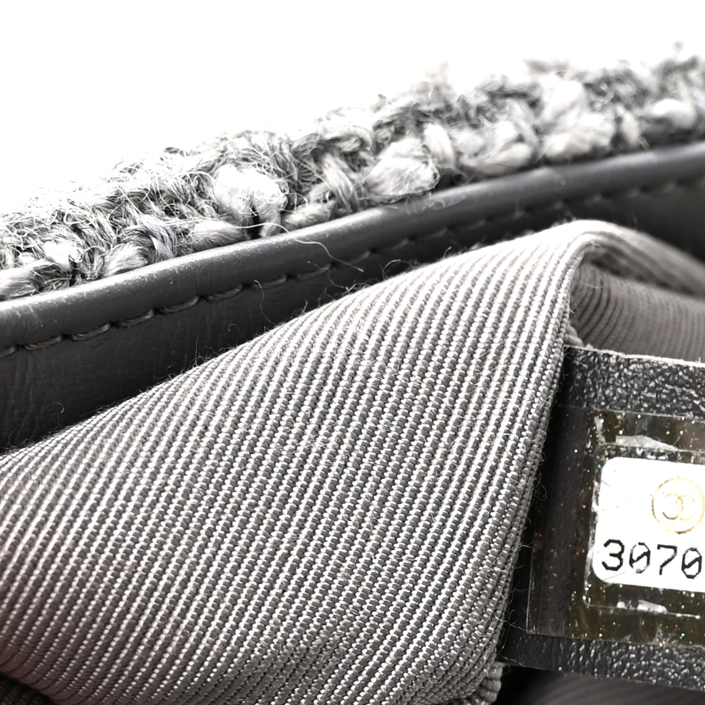 Tweed Quilted Large Chanel 19 Flap Grey