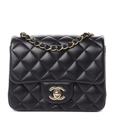 Chanel Lambskin Quilted Mini Square Flap Black 1 of 12