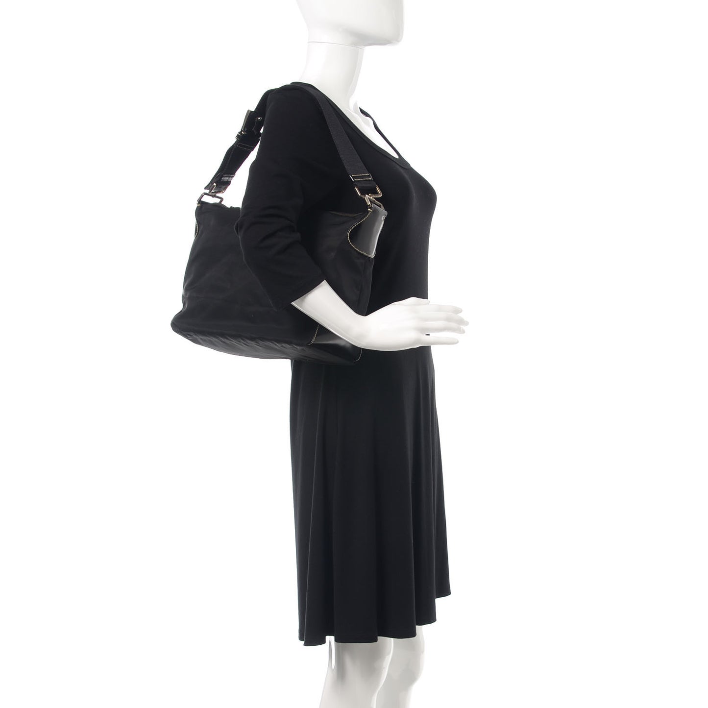 Tessuto Nylon Hobo Black