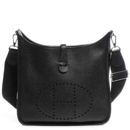 Hermes Taurillon Clemence Evelyne III PM Black 1 of 14