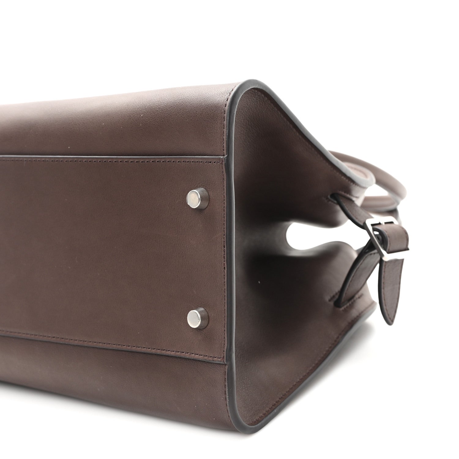 The Row Polished Saddle Calfskin Margaux Shoulder 12 Hippo Grey 9 of 9