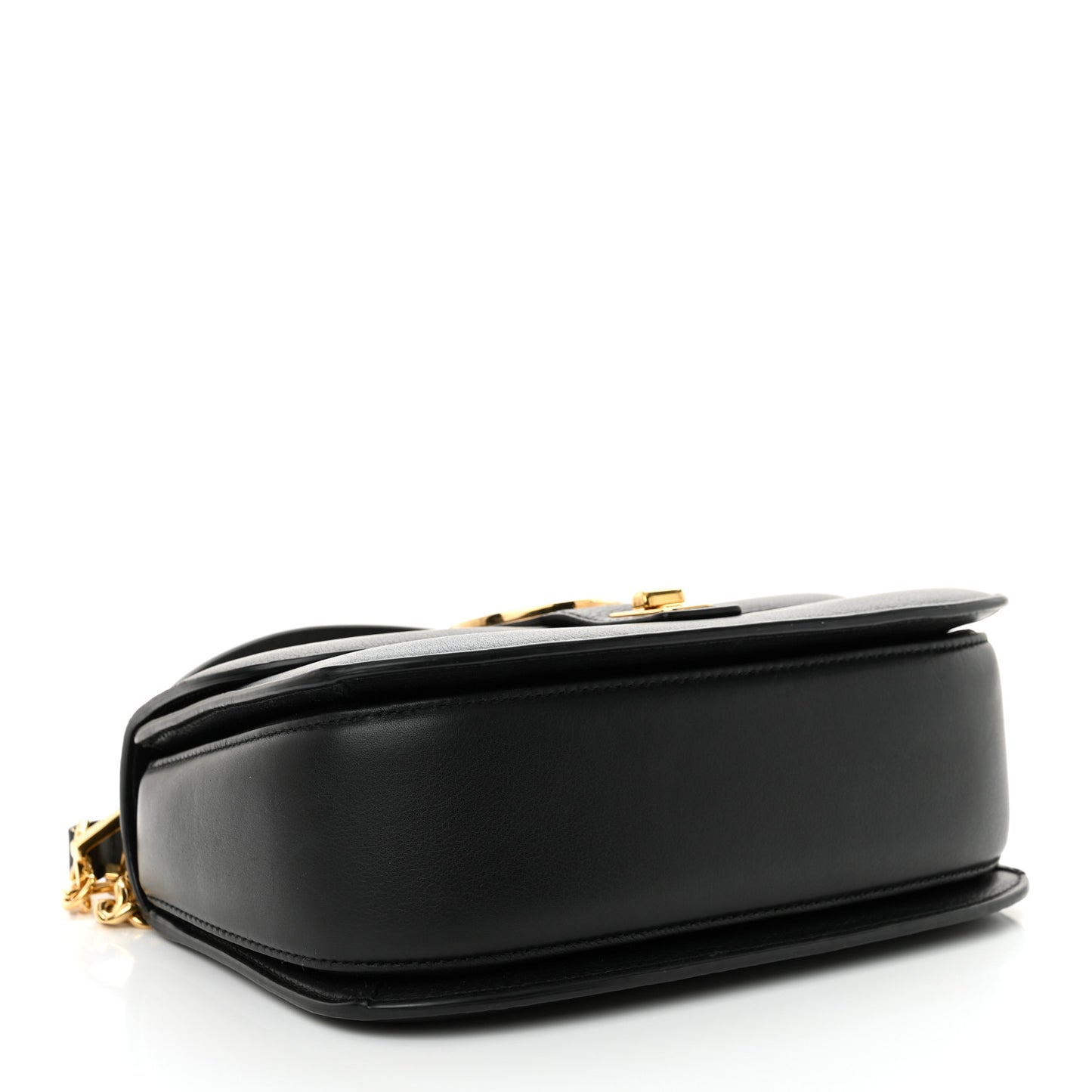 Roxy Calfskin Small Blondie Top Handle Shoulder Flap Bag Black