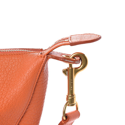 Celine Crisp Calfskin Medium Zipped Hobo Orange 12 of 13