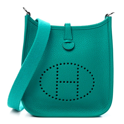 Hermes Taurillon Clemence Evelyne TPM Bleu Paon 1 of 4