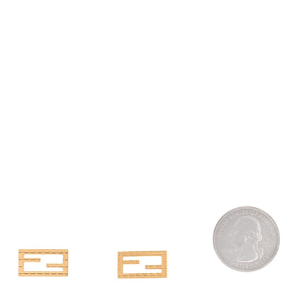 Fendi Metal Baguette Earrings Gold 2 of 5