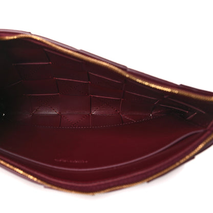 Bottega Veneta Nappa Maxi Intrecciato Cassette Flat Zip Medium Pouch Bordeaux 5 of 7