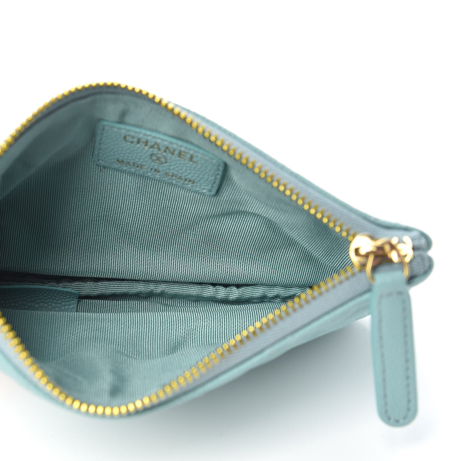 Chanel Caviar Quilted Small Cosmetic Case Light Blue 5 of 6