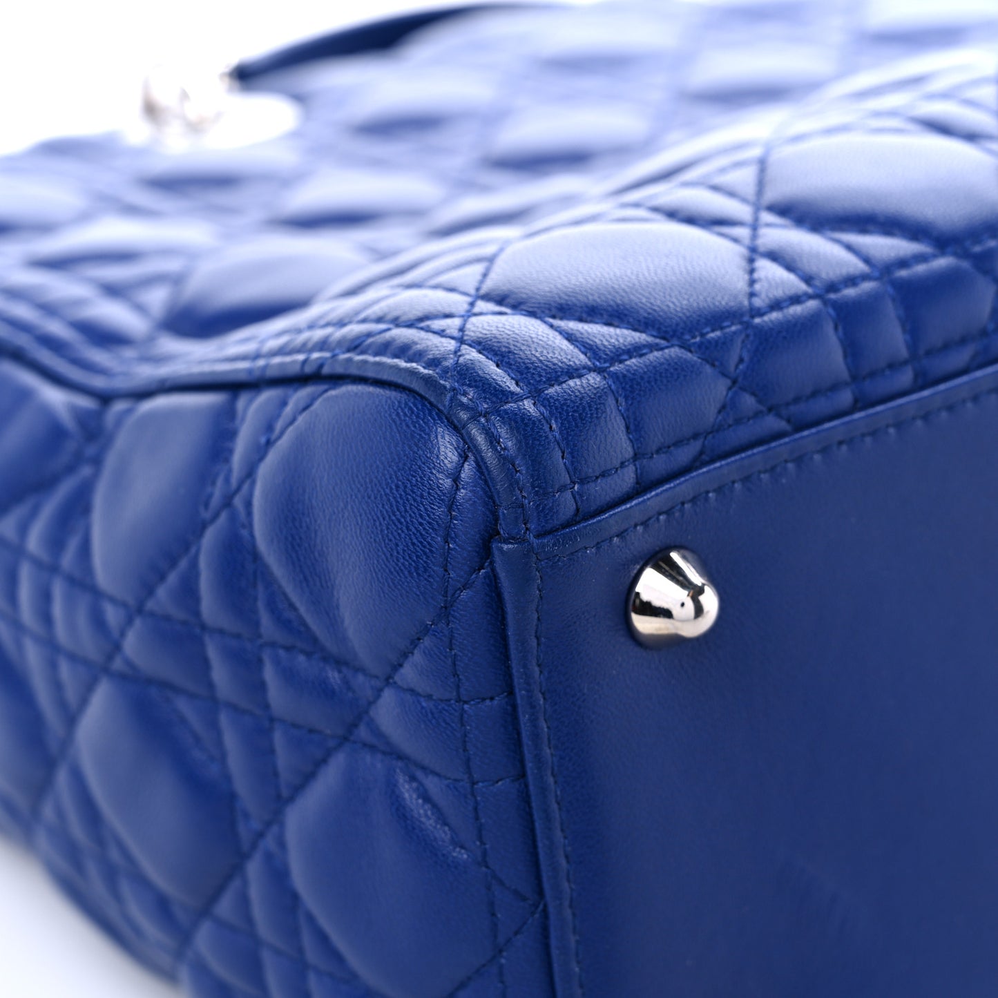 Lambskin Cannage Large Lady Dior Blue
