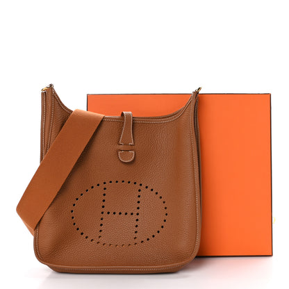Hermes Taurillon Clemence Evelyne III PM Gold 11 of 11